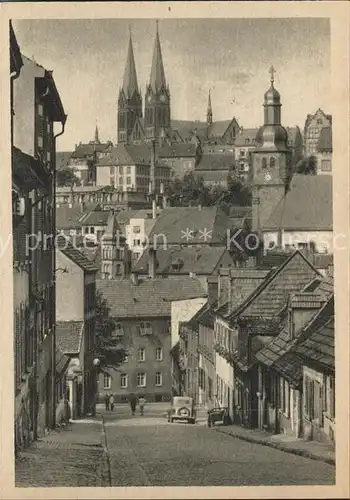 Pirmasens Strassenpartie Altstadt Kirche Kupfertiefdruck Kat. Pirmasens