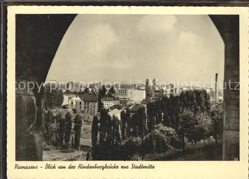 Pirmasens Blick von der Hindenburgbruecke zur Stadtmitte Kat. Pirmasens