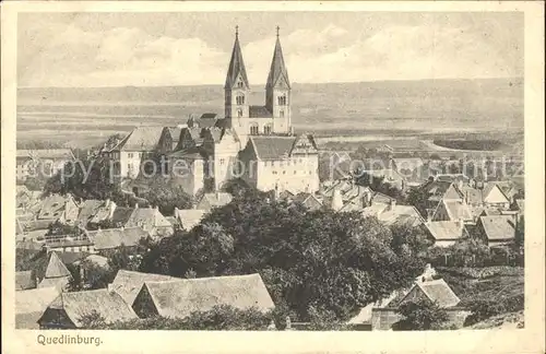 Quedlinburg Ortsansicht mit Kirche Kat. Quedlinburg