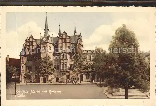 Saalfeld Saale Markt mit Rathaus Kat. Saalfeld