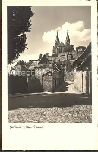 Quedlinburg Alter Winkel Blick zum Dom Kat. Quedlinburg