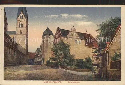 Quedlinburg Schlosshof Schlosskirche Kat. Quedlinburg