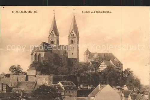 Quedlinburg Schloss mit Schlosskirche Kat. Quedlinburg