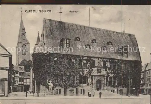 Quedlinburg Rathaus Kirchturm Kat. Quedlinburg