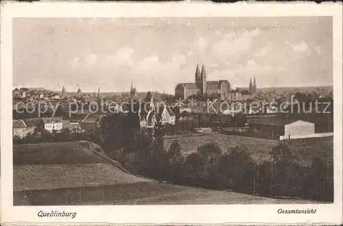 Quedlinburg Gesamtansicht mit Schloss Kat. Quedlinburg