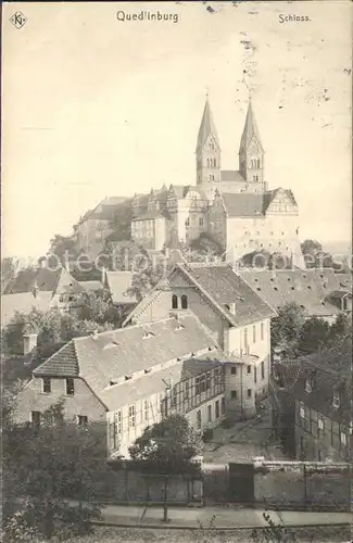 Quedlinburg Blick zum Schloss mit Dom Kat. Quedlinburg