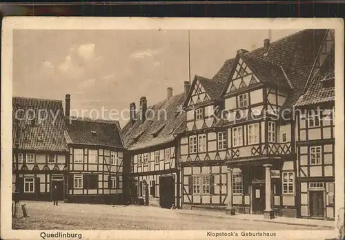 Quedlinburg Geburtshaus Dichter Klopstock Kat. Quedlinburg