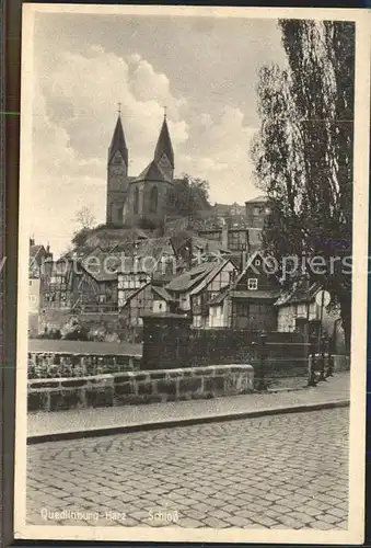 Quedlinburg Blick zum Schloss Kat. Quedlinburg