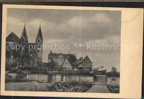 Quedlinburg Schloss Schlossgarten Kupfertiefdruck Kat. Quedlinburg