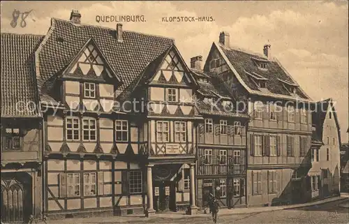 Quedlinburg Klopstock Haus Geburtshaus Dichter Klopstock Kat. Quedlinburg