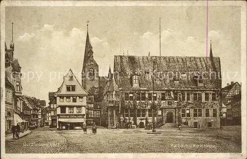 Quedlinburg Rathaus und Marktkirche Kat. Quedlinburg