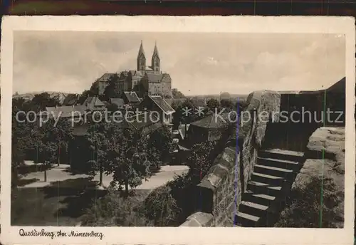 Quedlinburg Am Muenzenberg Blick zum Schloss Kat. Quedlinburg