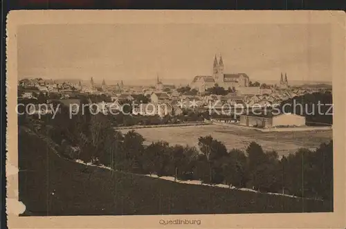 Quedlinburg Gesamtansicht mit Schloss Kat. Quedlinburg