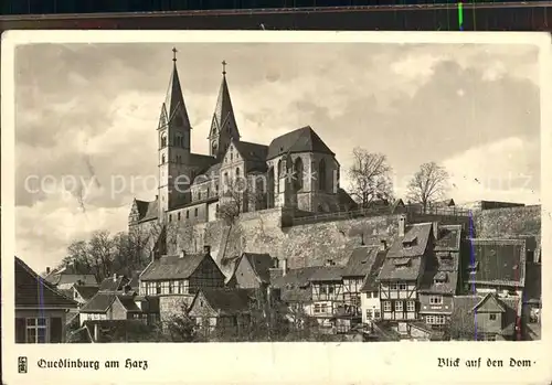 Quedlinburg Blick auf den Dom Schloss Kat. Quedlinburg