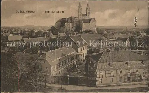 Quedlinburg Blick auf das Schloss Kat. Quedlinburg