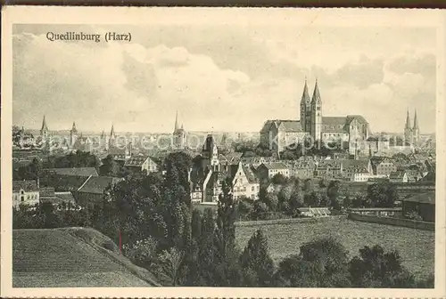 Quedlinburg Stadtbild mit Schloss Kat. Quedlinburg