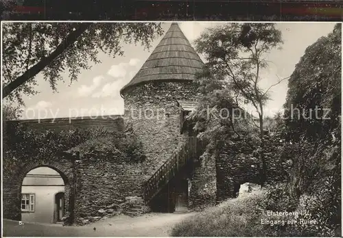 Elsterberg Vogtland Eingang zur Burg Ruine Kat. Elsterberg Vogtland
