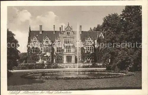 Altenstein Bad Liebenstein Schloss Partie im Park Fontaene Kupfertiefdruck Kat. Bad Liebenstein