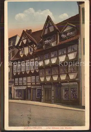 Quedlinburg Alte Haeuser am Markt Kat. Quedlinburg