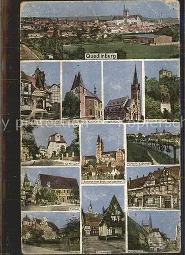 Quedlinburg Gesamtansicht Schloss und weitere Sehenswuerdigkeiten Kat. Quedlinburg