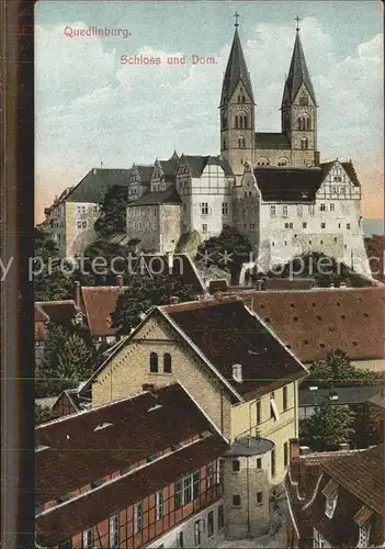 Quedlinburg Schloss und Dom Neue Eisenbahnlinien Offizielle Ansichtskarte Nr. 1 Kat. Quedlinburg