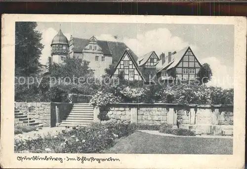Quedlinburg Partie im Schlossgarten Kupfertiefdruck Kat. Quedlinburg