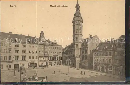 Gera Markt mit Rathaus Kat. Gera