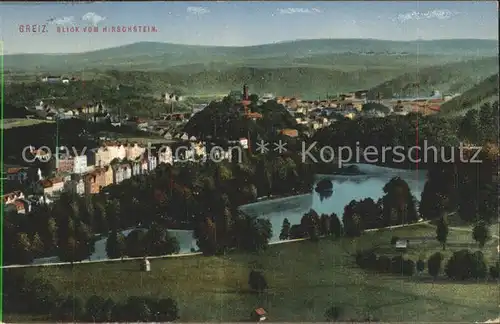 Greiz Thueringen Panorama Blick vom Hirschstein Kat. Greiz