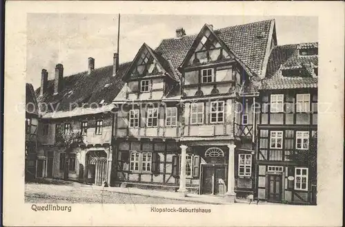 Quedlinburg Dichter Klopstock Geburtshaus Kat. Quedlinburg