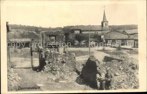 Dannevoux Kirche Ruine Soldat Kat. Dannevoux