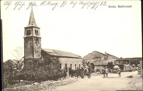 Gondrecourt le Chateau Kirche 1. WK Soldaten Pferdekutsche zerstoerte Haeuser Kat. Gondrecourt le Chateau