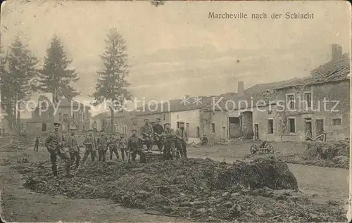 Marcheville en Woevre nach der Schlacht Soldaten 1. WK Kat. Marcheville en Woevre