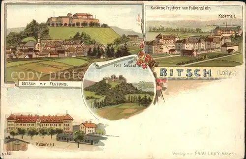 Bitsch Lothringen Festung Kaserne Feriherr von Falkenstein  Kat. Bitche