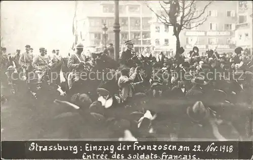 Strassburg Elsass Einzug Franzosen  Kat. Strasbourg