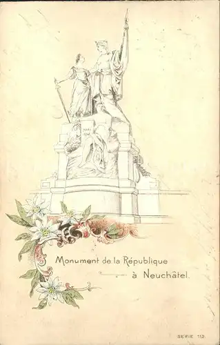 Neuchatel NE Monument de la RÃ©publique Ã  Neuchatel / Neuchatel /Bz. NeuchÃ¢tel