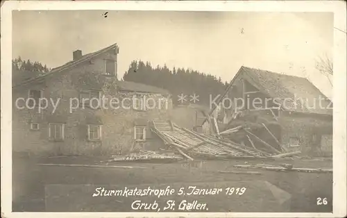 Grub SG Sturmkatastrophe 5.Januar 1919 / Grub SG /Bz. St. Gallen