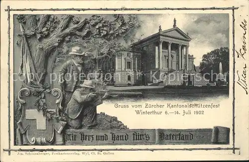 Winterthur Gruss vom Zuercher Kantonalschuetzenfest 1902 / Winterthur /Bz. Winterthur City