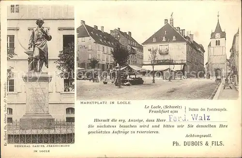 Le Locle Denkmal Daniel Jeanrichard Marktplatz / Le Locle /Bz. Le Locle