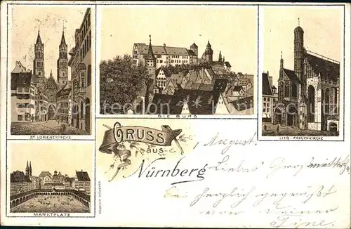 Nuernberg Marktplatz Frauenkirche Burg / Nuernberg /Nuernberg Stadtkreis