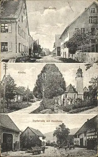 Nesselwangen Dorfstrasse mit Handlung Kirche  / ueberlingen /Bodenseekreis LKR