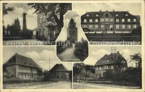 Burg Dithmarschen Landwirtschaftliche Schule Postamt Bahnhof / Burg (Dithmarschen) /Dithmarschen LKR