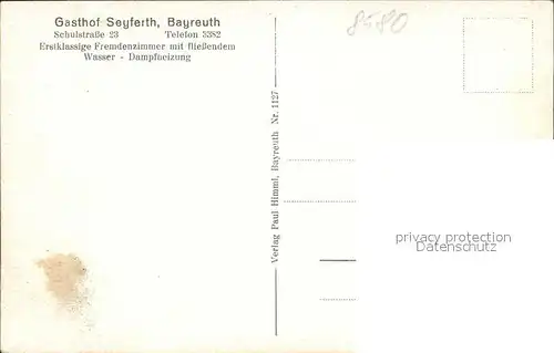 Bayreuth Gasthof Seyferth / Bayreuth /Bayreuth LKR