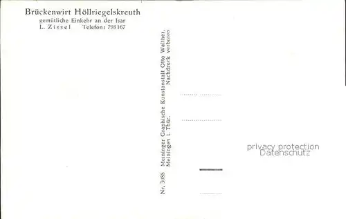 Hoellriegelskreuth Brueckenwirt / Pullach i.Isartal /Muenchen LKR