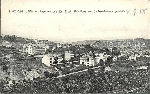 Diez Lahn Kasernen des 25er Ersatz Bataillons von Sachsenhausen  / Diez /Rhein-Lahn-Kreis LKR