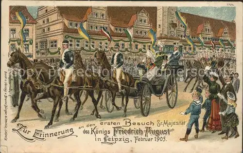 Leipzig Besuch von Seiner Majestaet Koenig Friedrich August 1905 / Leipzig /Leipzig Stadtkreis
