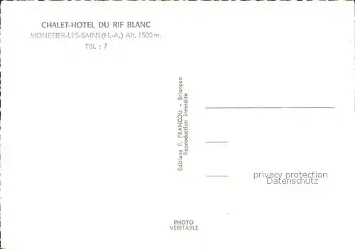 Monetier-les-Bains Le Chalet Hotel du Rif Blanc / Le Monetier-les-Bains /Arrond. de Briancon
