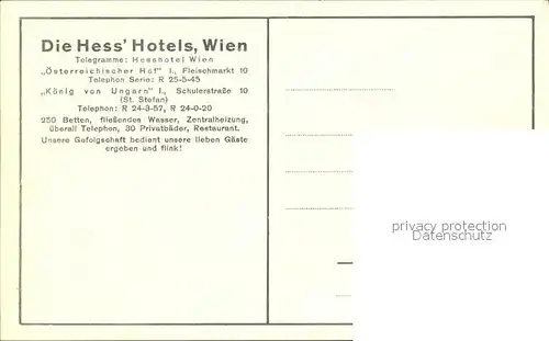 Wien Die Hess`Hotel`s / Wien /Wien