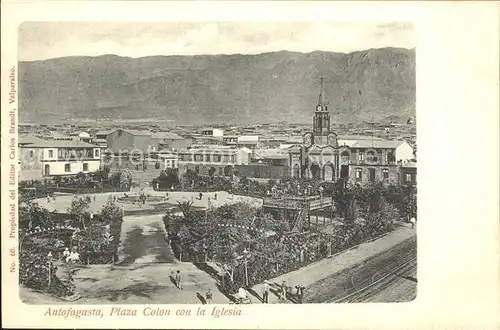 Antofagasta Plaza Colon con la Iglesia / Antofagasta /