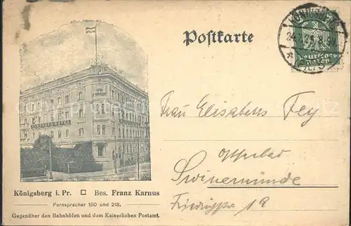 Koenigsberg Ostpreussen Hotel / Kaliningrad /