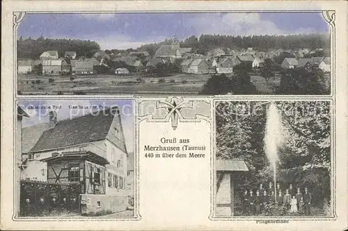 Merzhausen Taunus Kaiserliche Post Gasthaus zur Post Pfingstbrunnen / Usingen /Hochtaunuskreis LKR